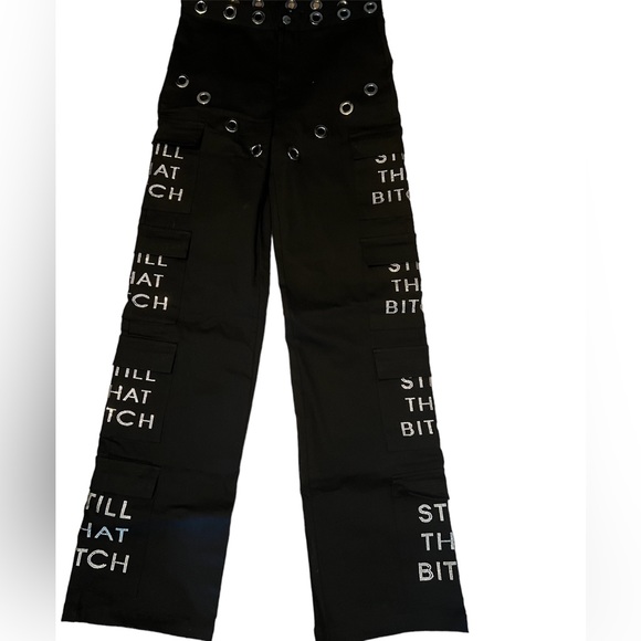 Still that B rhinestone black cargo pants Sold Out Everywhere. - Picture 4 of 6